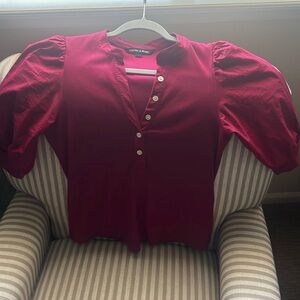 Veronica Beard Coralee Puff-Sleeve Tee S